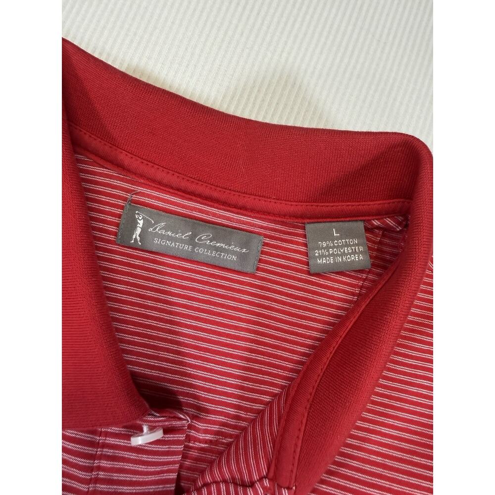Daniel Cremieux Polo Shirt Mens Large Red Striped Golf Casual - Picture 6 of 8